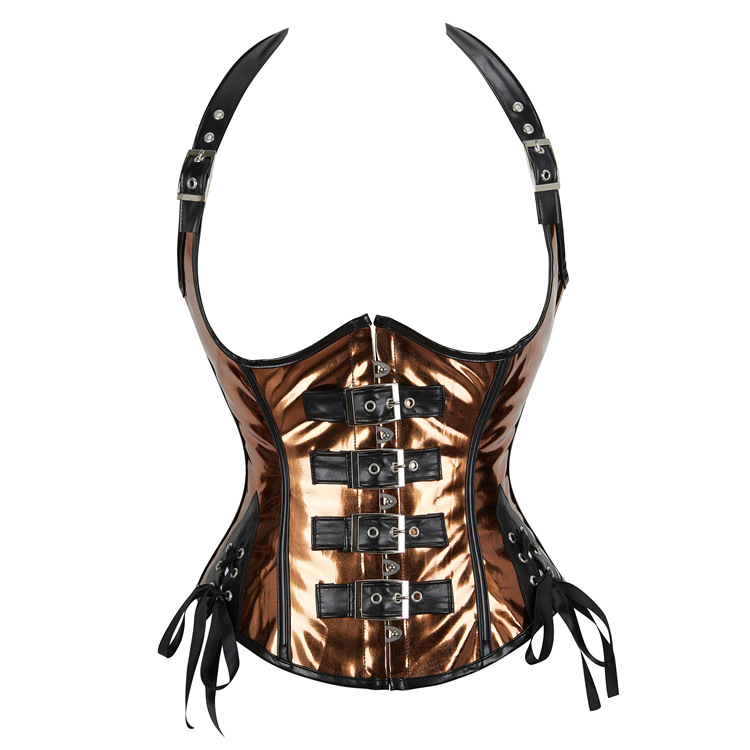 Picture of New Shoulder Strap Halter Pu Imitation Leather Girdle Vest Waist Body Shaping Amazon Aliexpress Cross-Border Supply