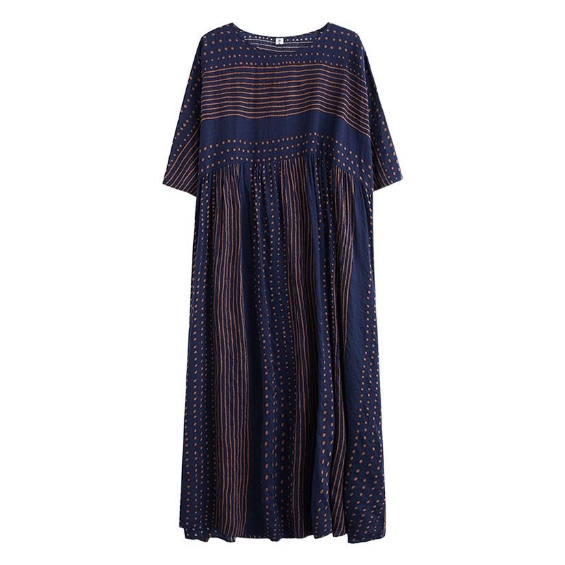 High-end large-size women's clothing striped plaid slimming retro Hong Kong-style dress for chubby girls cold high-end dress