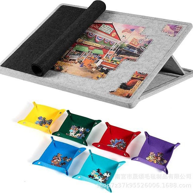 Cross-Border Felt Classification Puzzle Board Manufacturer Wholesale Children's Easy-To-Store Puzzle Table with Stand Handmade Felt Board