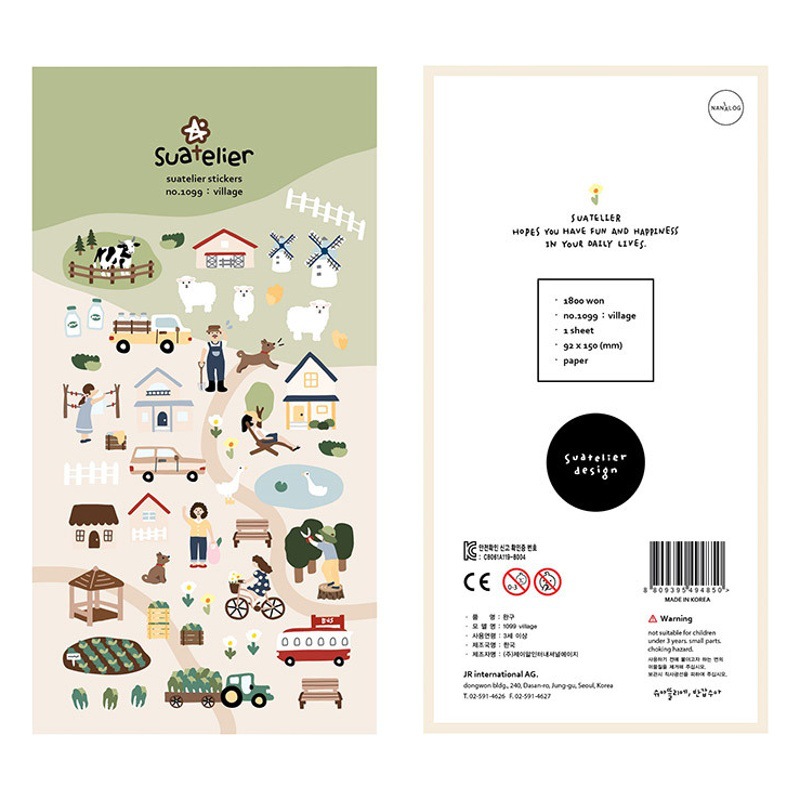 Cross-border South Korea suatelier Farm 1099 Village Photo Album Stickers Decorative Paper Diary Handbook Stickers