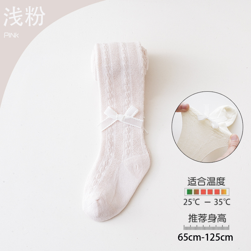 Picture of Summer mesh pantyhose girls leggings Princess wind lace bow breathable anti-mosquito children's pantyhose wholesale