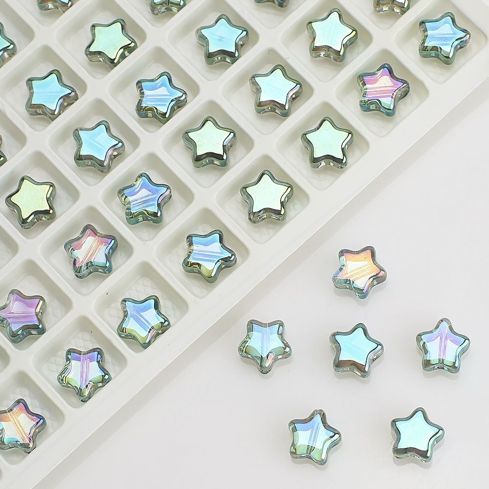 Picture of Five-Pointed Star Accessories 8mm Glass Beads Crystal Pendant DIY Hair Accessories Necklace Earrings Bracelet Beading Material Accessories