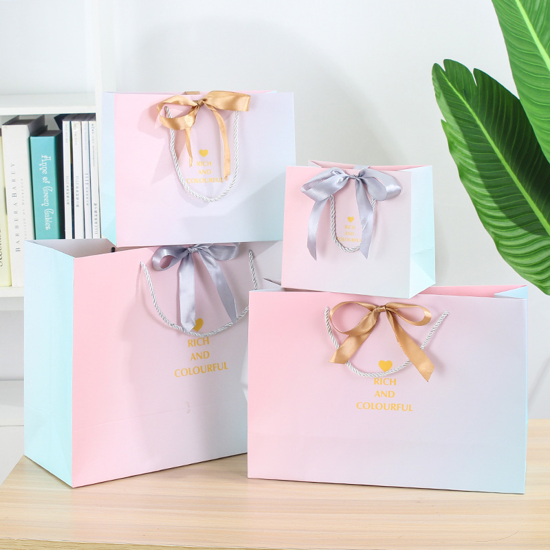 Picture of New Ins Style Packaging Bag Gradient Gift Bag Clothing Store Handbag Paper Bag Printed Logo Gift Bag