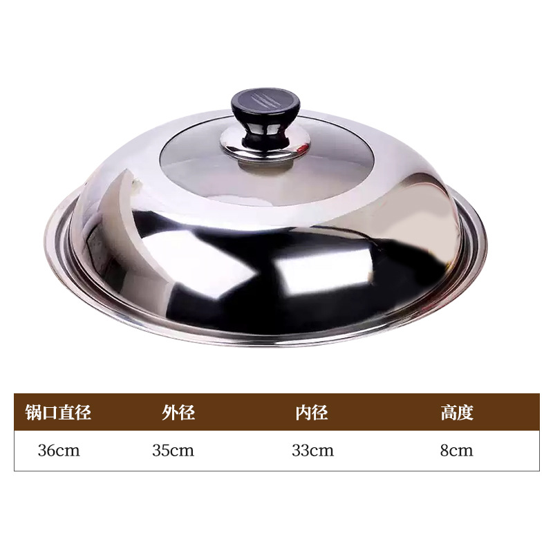 Picture of Wholesale stainless steel pot cover household tempered glass pot cover universal visual high temperature explosion-proof frying pan