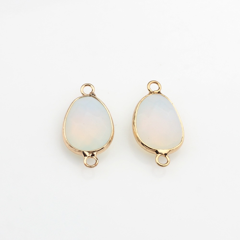 Picture of Cross-border hot selling new natural stone pendant copper wrapping cut-shaped double hanging pendant wholesale