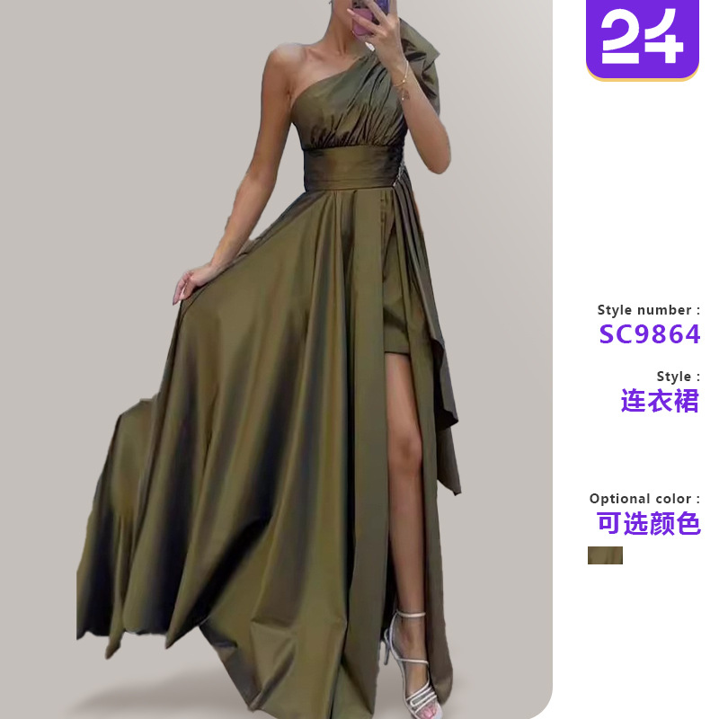 2025 New Cross-border Foreign Trade Independent Station Ladies Elegant Dress Autumn Fashion European and American Foreign Trade Loose dress