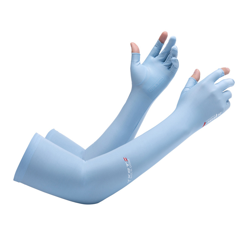 Picture of Sun Protection Gloves Men's Summer Fingerless Thin Ice Silk Driving Long Fishing Takeaway Half Finger Women's Summer Cycling