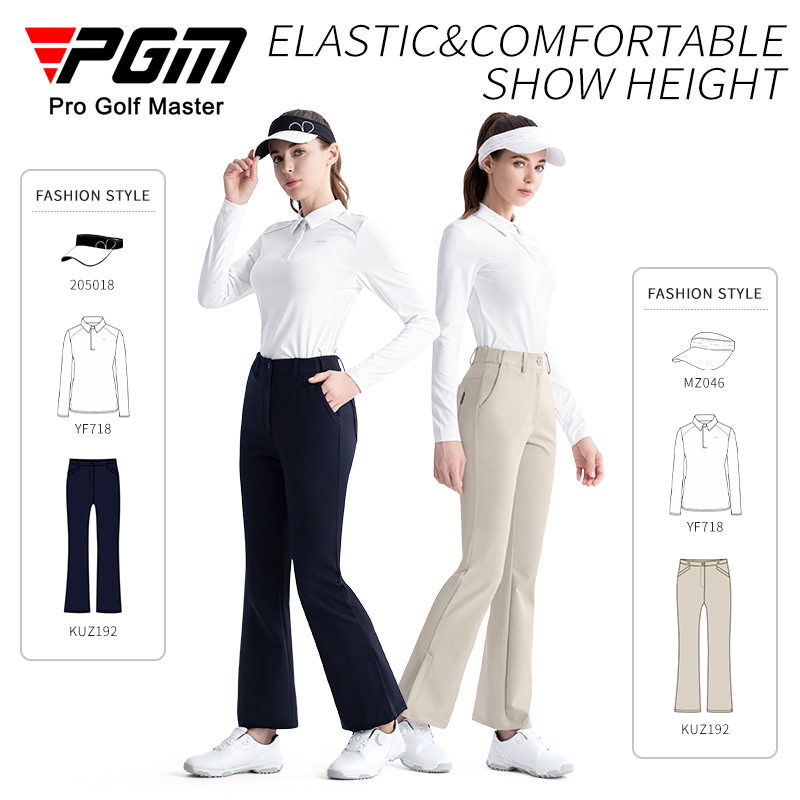 Picture of Pgm Golf Clothing Women's Autum Elastic Elastic Belt Micro-Flared Sports Fabric Slimming Look Pants