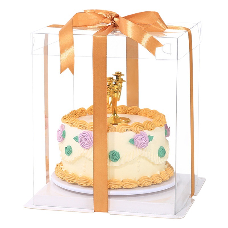 Square cake box custom 4 inch 6 inch 8 inch 10 inch 12 inch single and double layer packing box baking cake packaging box