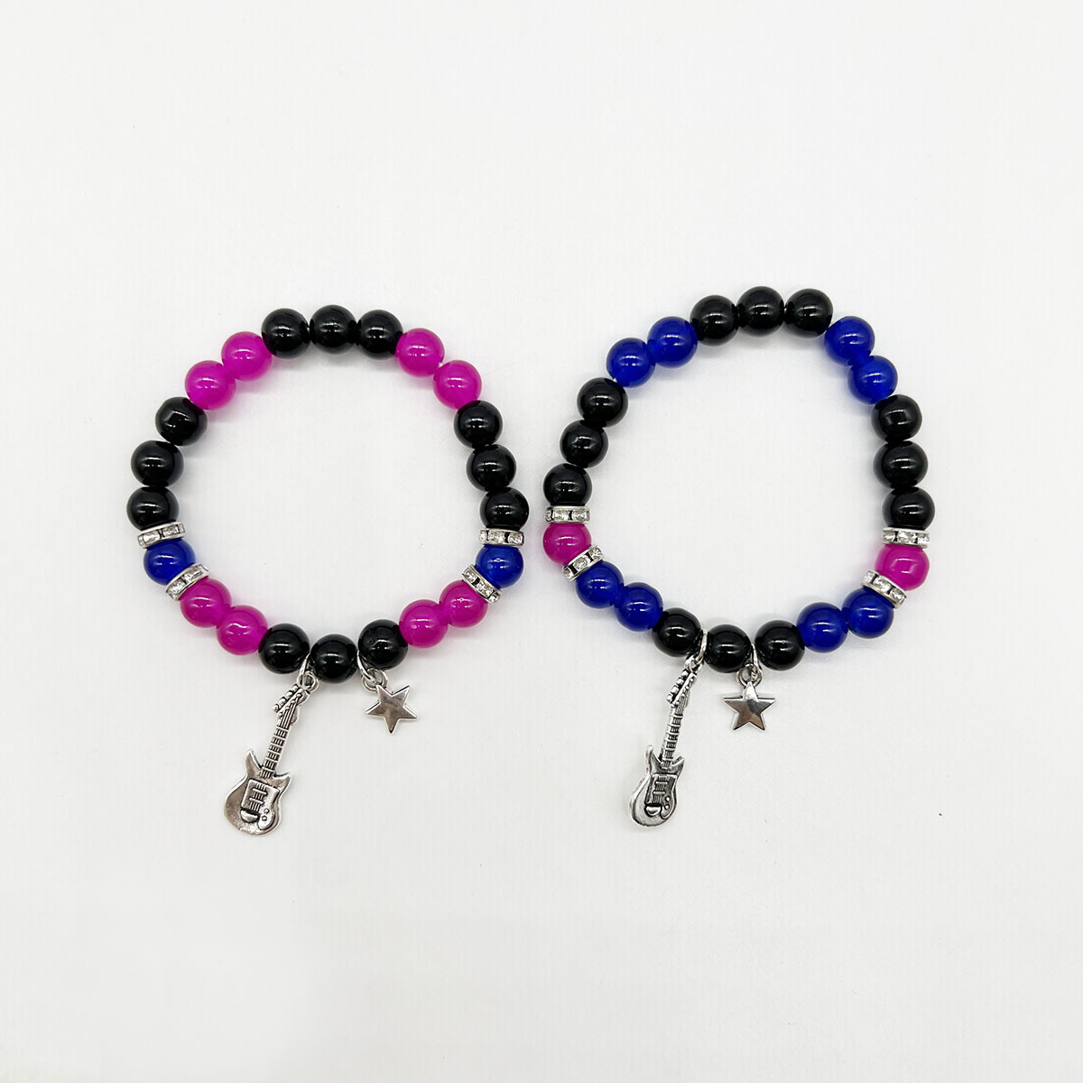 Picture of European and American cross-border ETSY hot selling beaded love magnetic men and women couple bracelet necklace earrings suit girlfriends accessories