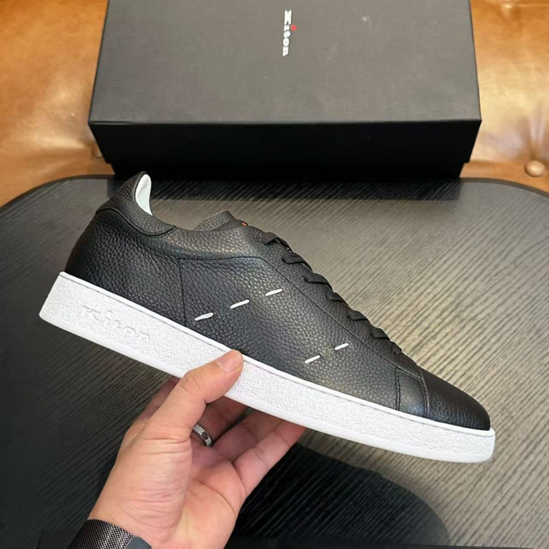 Cross-border spot leather round toe color-blocking stepping feeling comfortable and breathable with casual white shoes for men