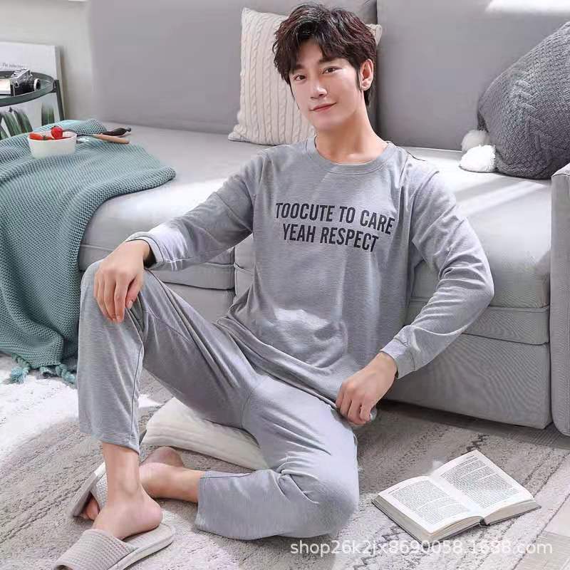 Pajamas Men's Short-sleeved Long-sleeved Pajamas Men's Summer, Spring and Autumn Students Can Wear Home Suit