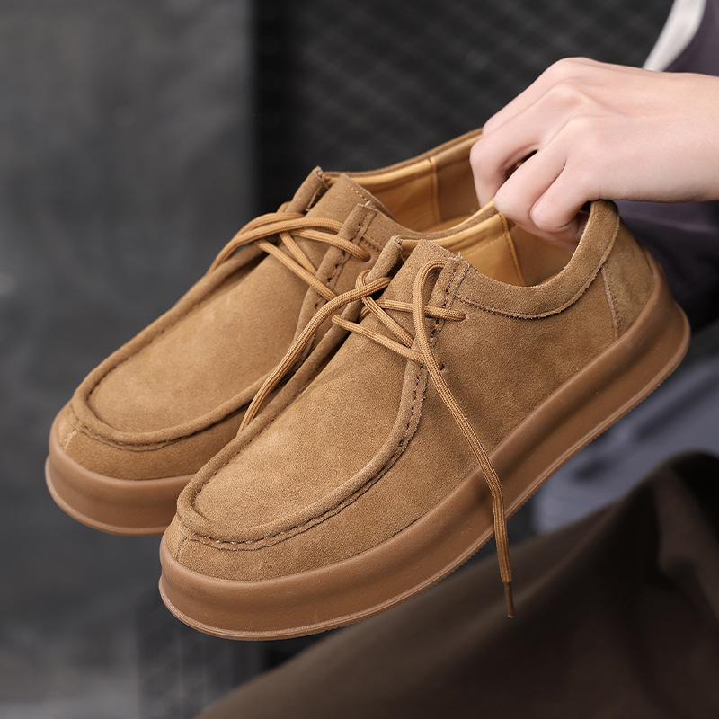 9609 leather shoes 2025 new casual shoes spring men's shoes versatile lace-up low-top board shoes for men