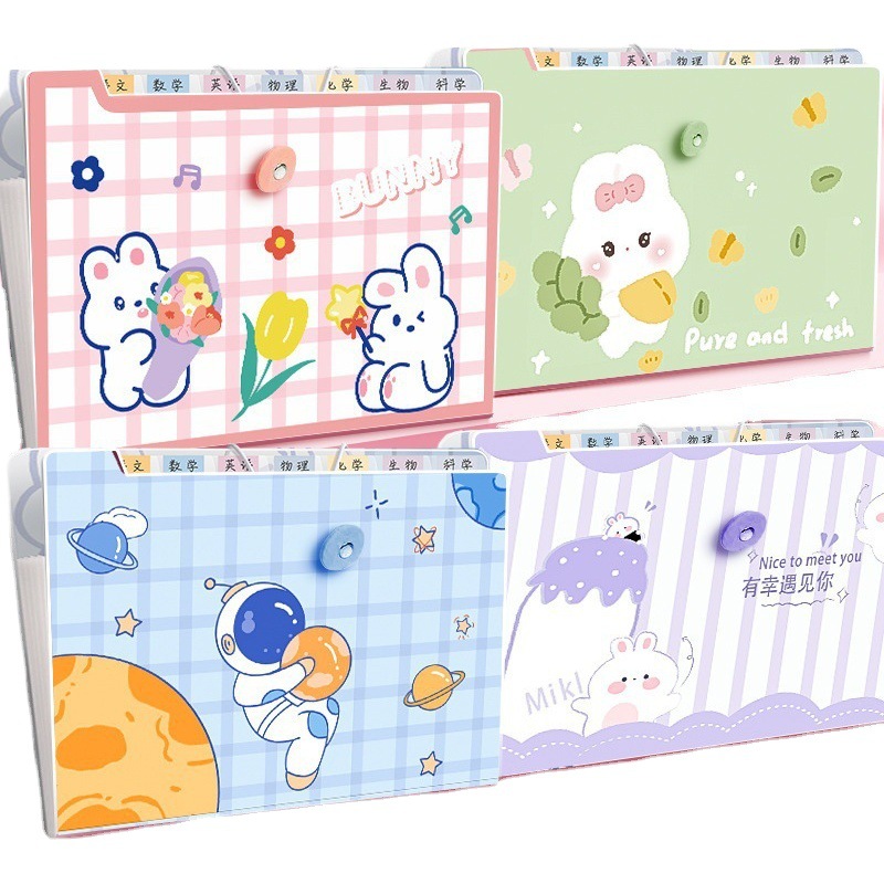 Cartoon organ bag a4 student large capacity multi-layer examination paper folder storage bag data subject classification folder
