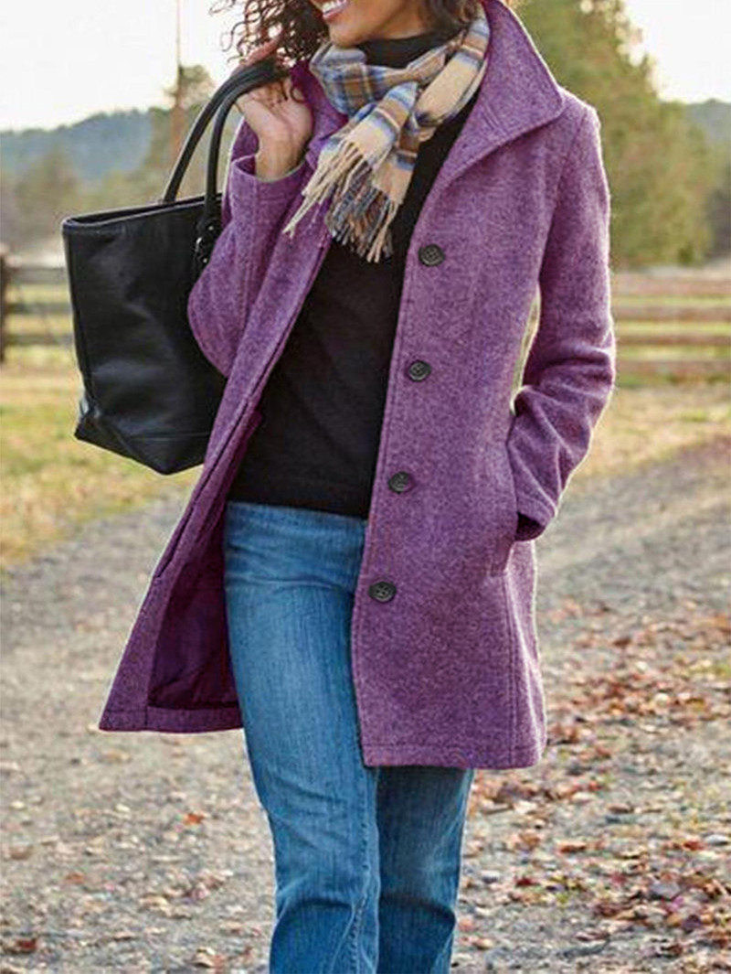 Picture of Export design womenswear Spring and Autumn Simple American Mid-length Quality Women's Coat Woolen Jacket