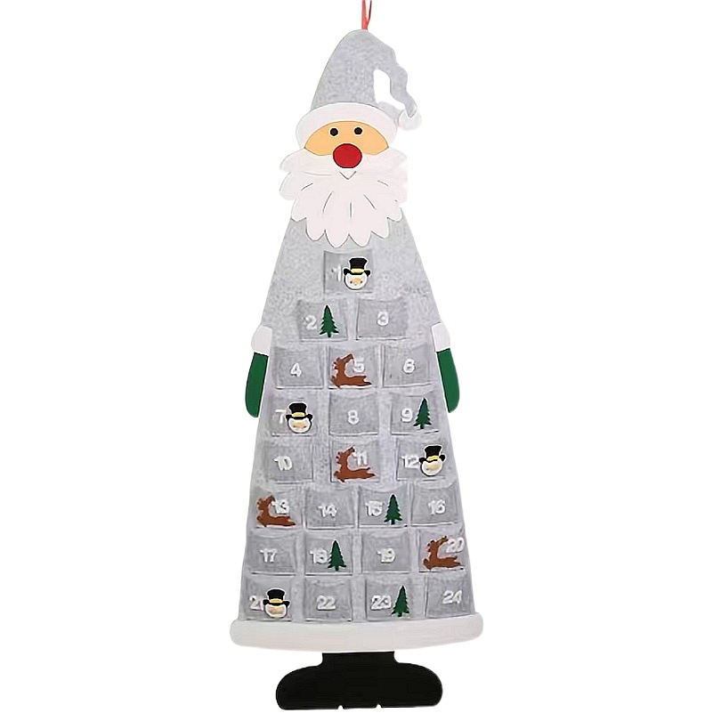 Cross-Border felt Christmas pendant Santa Claus calendar Christmas countdown calendar pendant Christmas decorations