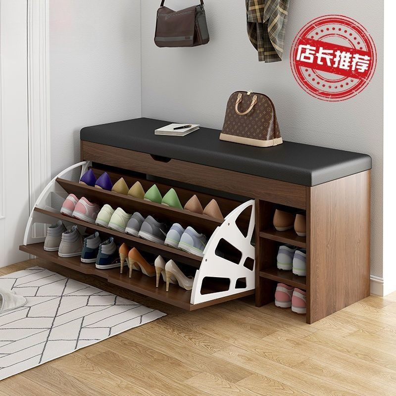 Shoe cabinet for shoe stool integrated home door stool can sit multi-functional entrance soft bag cushion, creative wear fengrong