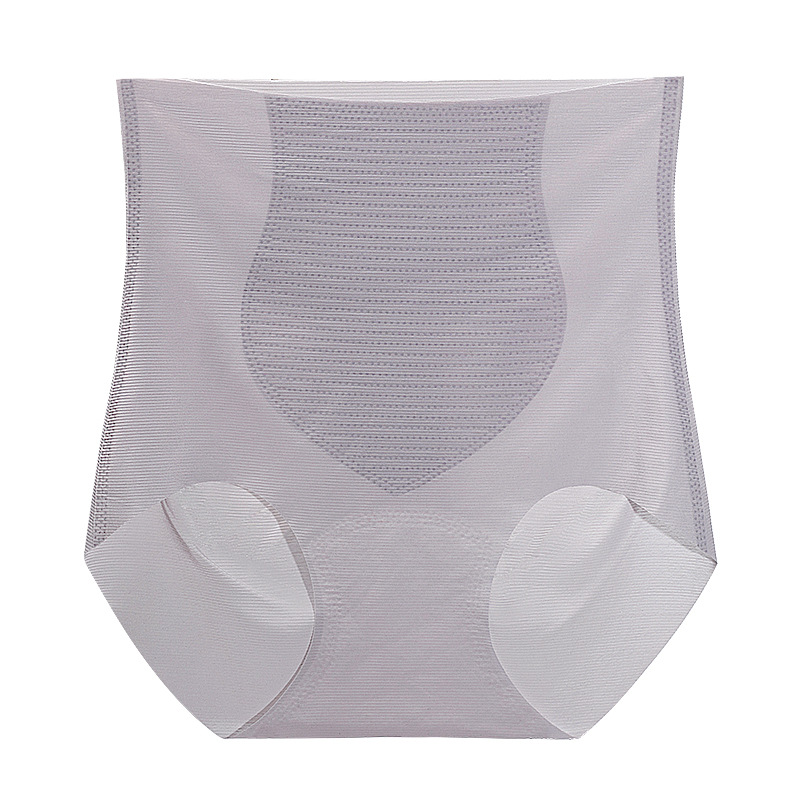 Picture of High-Waisted Ice Silk Seamless Tummy Control Underwear for Women, Silk Protein Antibacterial Bottom Crotch Lifting Sports Yoga Thin Briefs