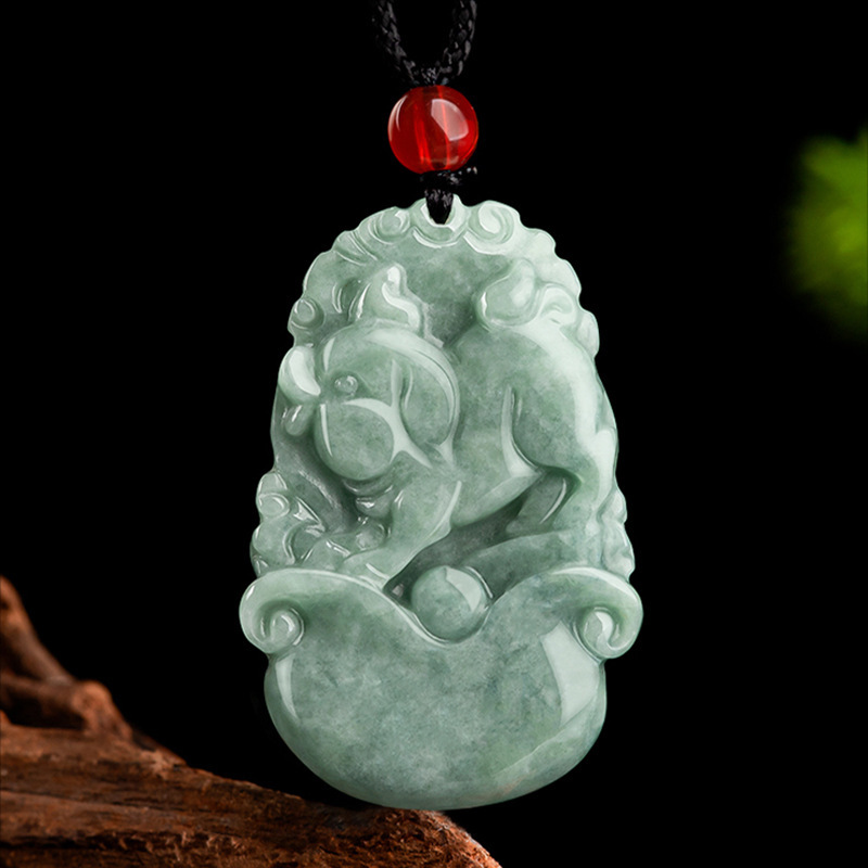 Picture of Myanmar A natural jade jade pendant 12 zodiac pendant 12 zodiac pig pendant jade direct cordless