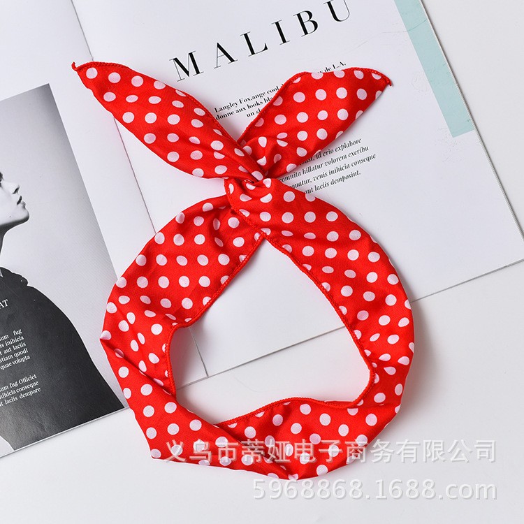 Picture of Korean Style Fresh Iron Wire Headband Cute Polka Dot Headband Printed Headband Foreign Trade Hot Selling Headband Headwear Cross-Border