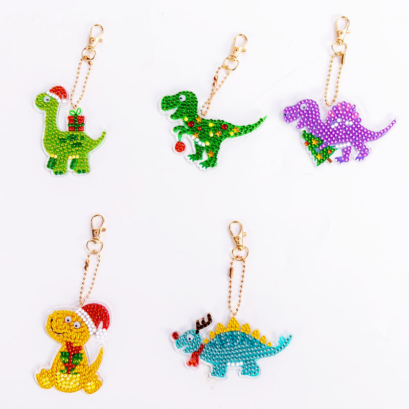 Picture of Creative DIY Keychain Diamond Painting Cartoon Bear Handmade Bag Car Decorations Small Pendant Spot Supply