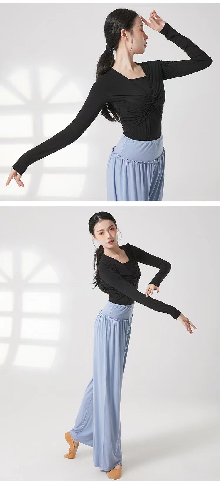 Picture of Dancing Clothing Modern Practice Top Women's Chinese Classical Dance Dancing Clothing Adult Slim-fit Temperament Long-sleeved suit
