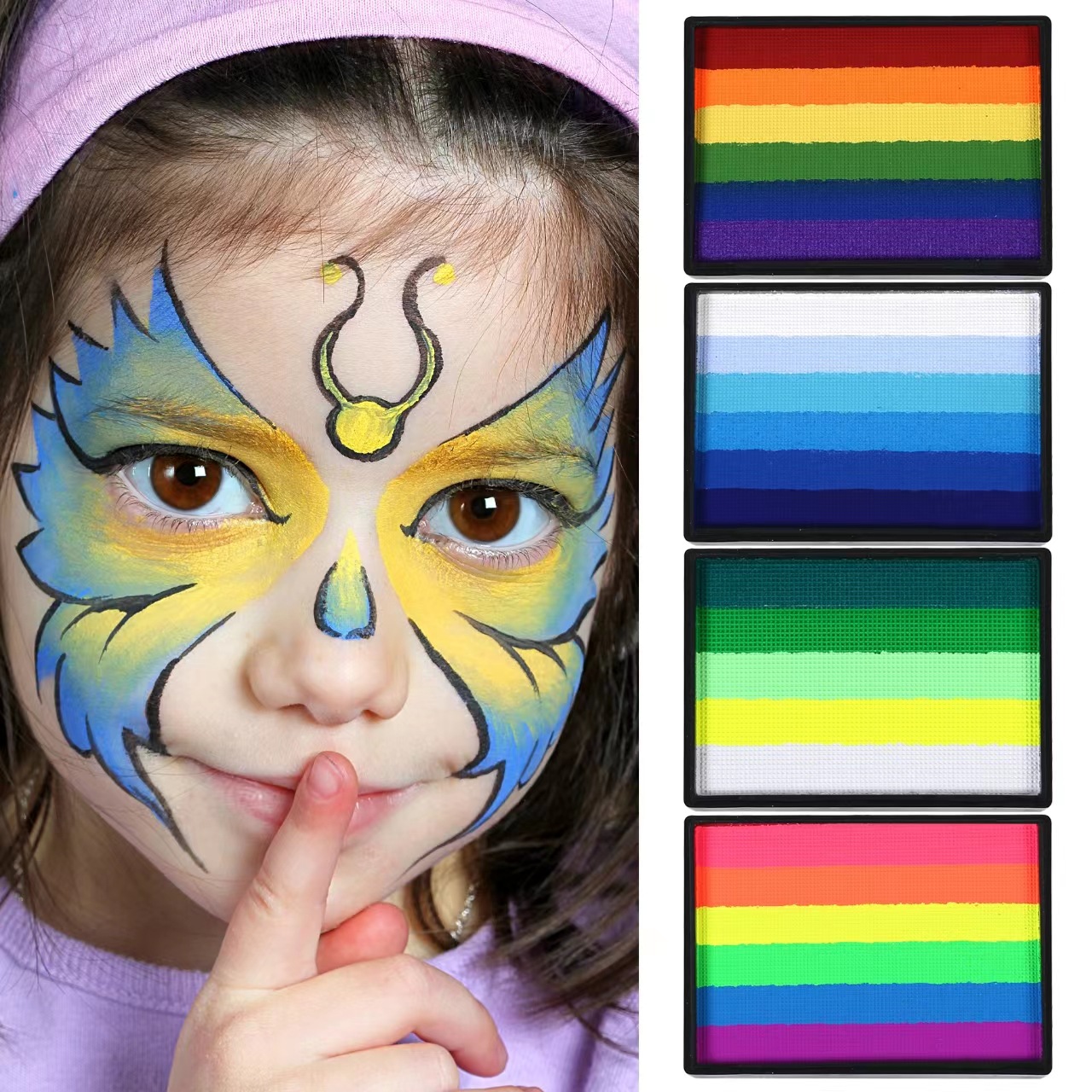 50g 6 color matching rainbow strip face painting water-based color matching pigment washable body rainbow face color cover