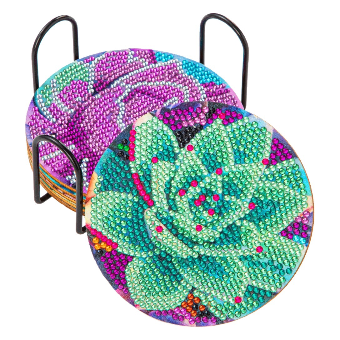 Diamond painting coaster creative full Diamond Flower Diamond coaster handmade diy coaster Diamond painting tea coaster home