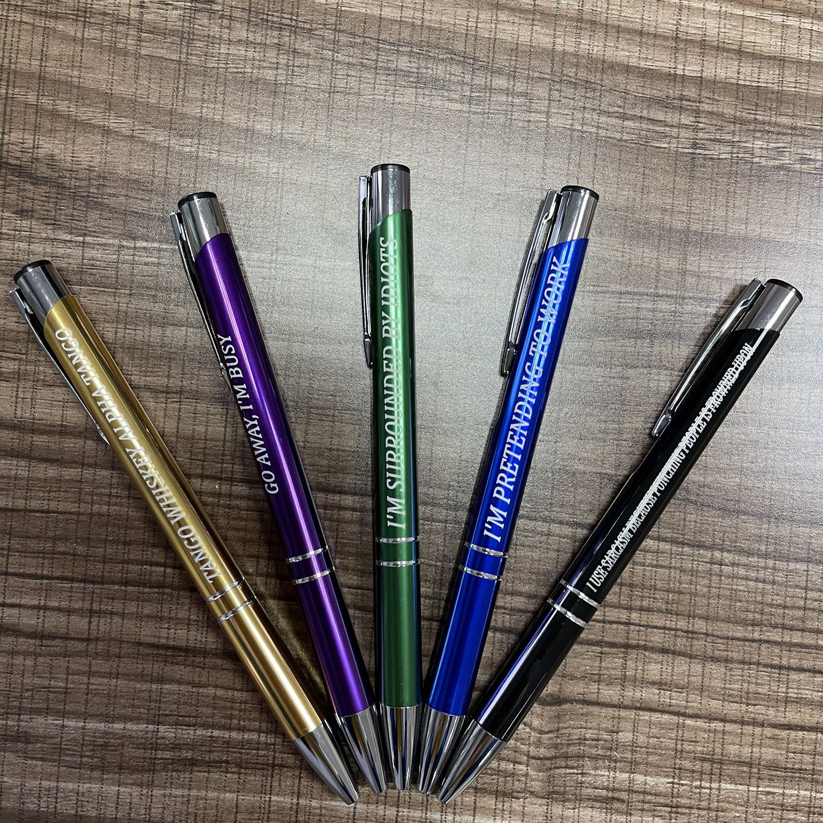 5 PCs ballpoint pen suit office funny copywriting Ballpoint Pen Press ballpoint pen encourage text black pen