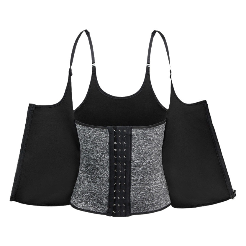 Cross-border Women's Body Tunic Abdomen-tucking Court Tunic Sports Fitness Sweat Ribbon Vest Plastic Waist Shoulder