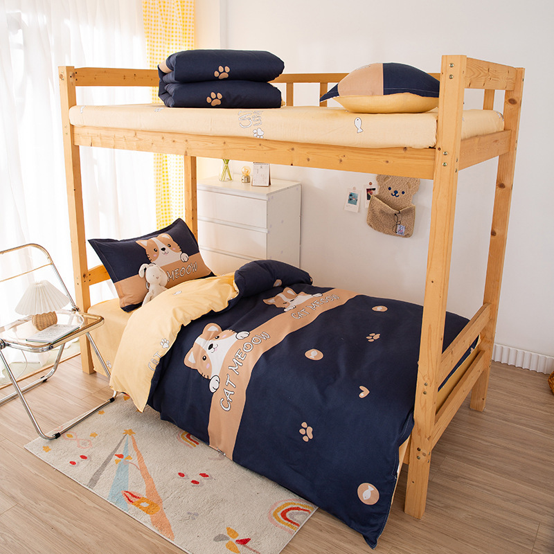 Picture of Bedding Set for Student Dormitory, Single-Person Quilt, Complete Six-Piece or Eight-Piece Set, Double-Person Warm Quilt Core, Full Mattress Set