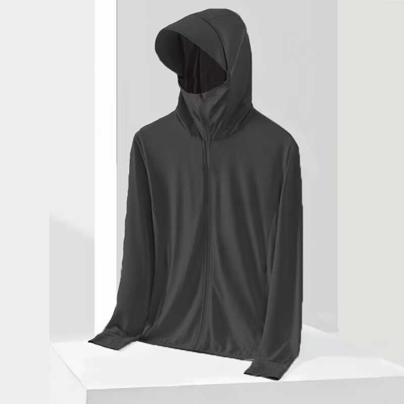 Picture of New Hooded Sun-protective Clothing Women's 2024 Summer New Ice Silk Casual Anti-ultraviolet Breathable Clothes All-match Sun-protective Clothing