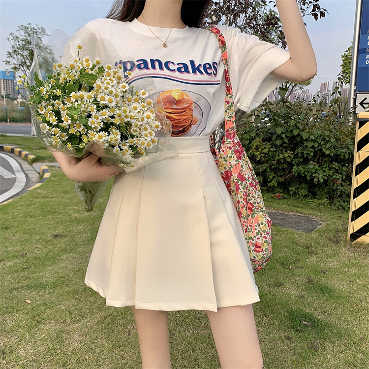 New Style Campus Style Skirt High Waist Umbrella Skirt All-match Slim Look Large Swing Skirt Suit A- Line Short Skirt Tight Waist Puffed Skirt