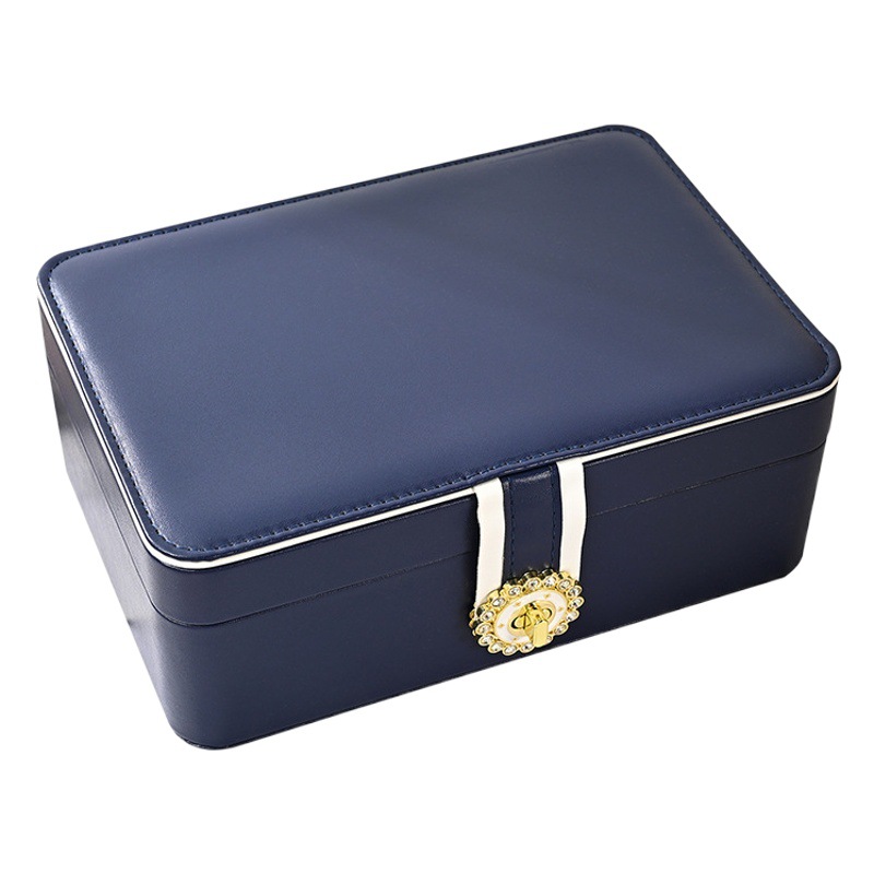 New Diamond Buckle Jewelry Box Storage Box Jewelry Ring Bracelet Bracelet Necklace Earrings Earrings Household Jewelry Storage Box