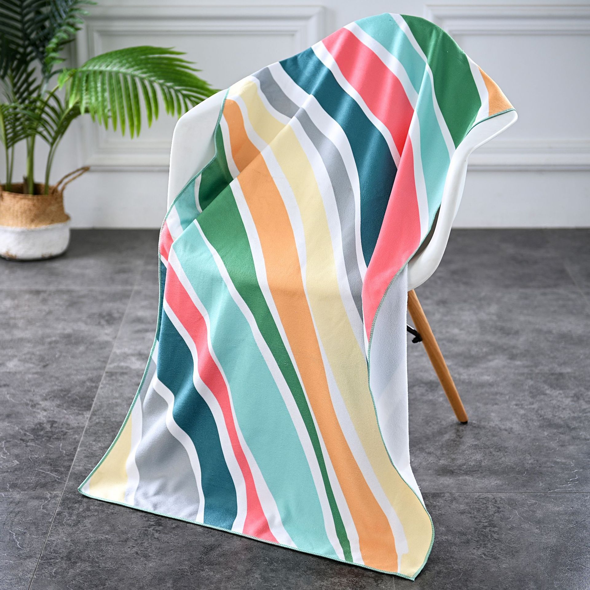 Picture of Spot wholesale microfiber beach towel foreign trade digital heat transfer easy absorbent swimming shawl printing bath towel