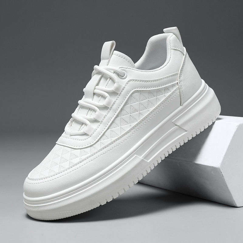 New Spring Men's Shoes Breathable White Shoes Men's Korean-style Trendy All-match Thick-soled Sports Casual Sneakers Trendy Shoes