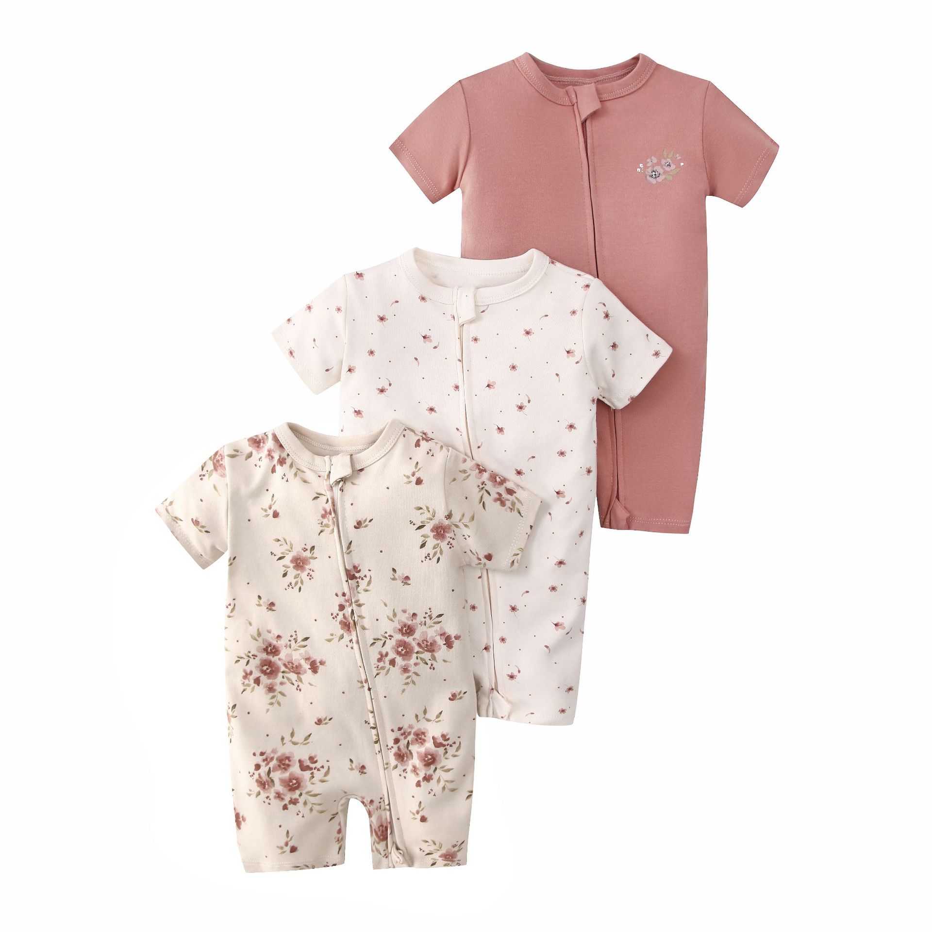 Picture of Foreign trade children's clothing summer baby jumpsuit short sleeve double zipper climbing clothing newborn baby gift box for cross-border