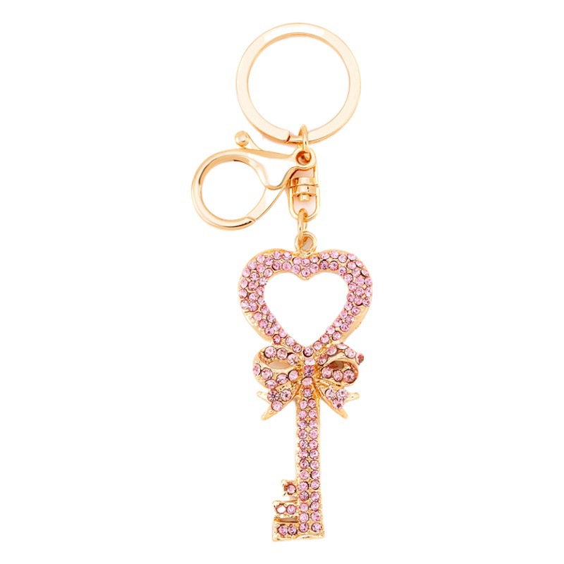 Creative Gift Bow Keychain Metal Jewelry Pendant Crystal Key Chain Car Gift Dog Buckle