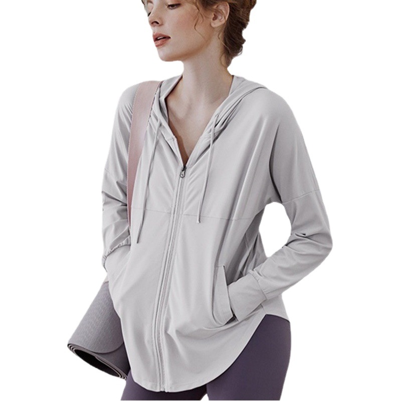 Sports Coat Women's Sunscreen Quick-drying Loose Top Cardigan Running suit Yoga Long-sleeved 2025 New Fitness Clothes