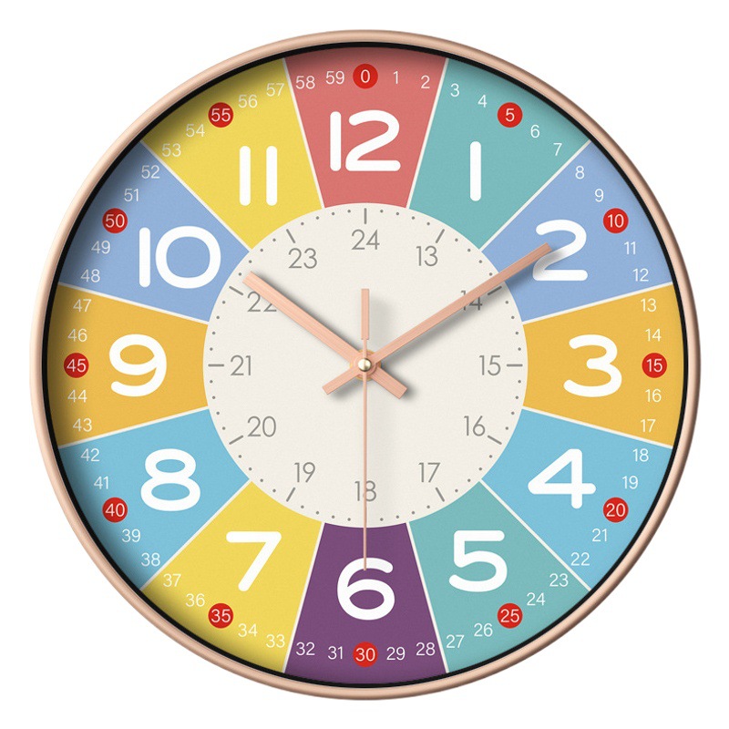 Early education wall clock clock cartoon mute clock children's time management quartz clock home wall clock