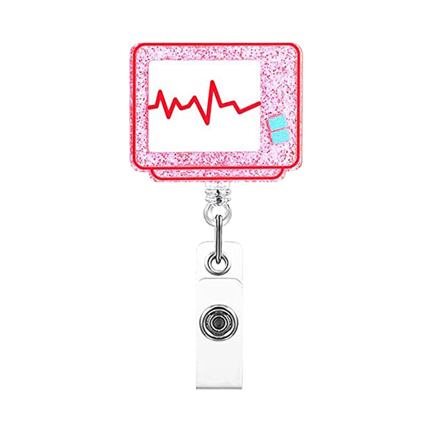 Picture of Acrylic Uterine Love Clothes Needle Mask Easy Pull Buckle Easy Pull Doctor Nurse Retractable Badge Reel