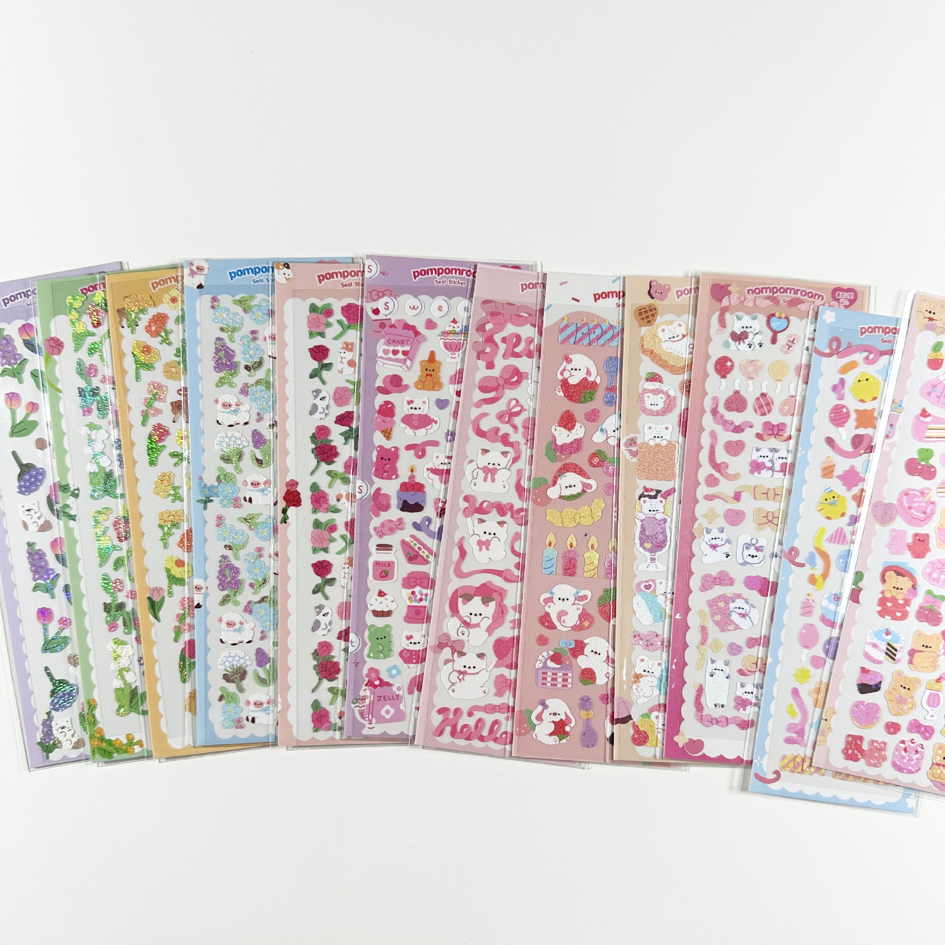 South Korea same laser cartoon animal sticker cute kitten puppy bear lamb deer flower goo card sticker