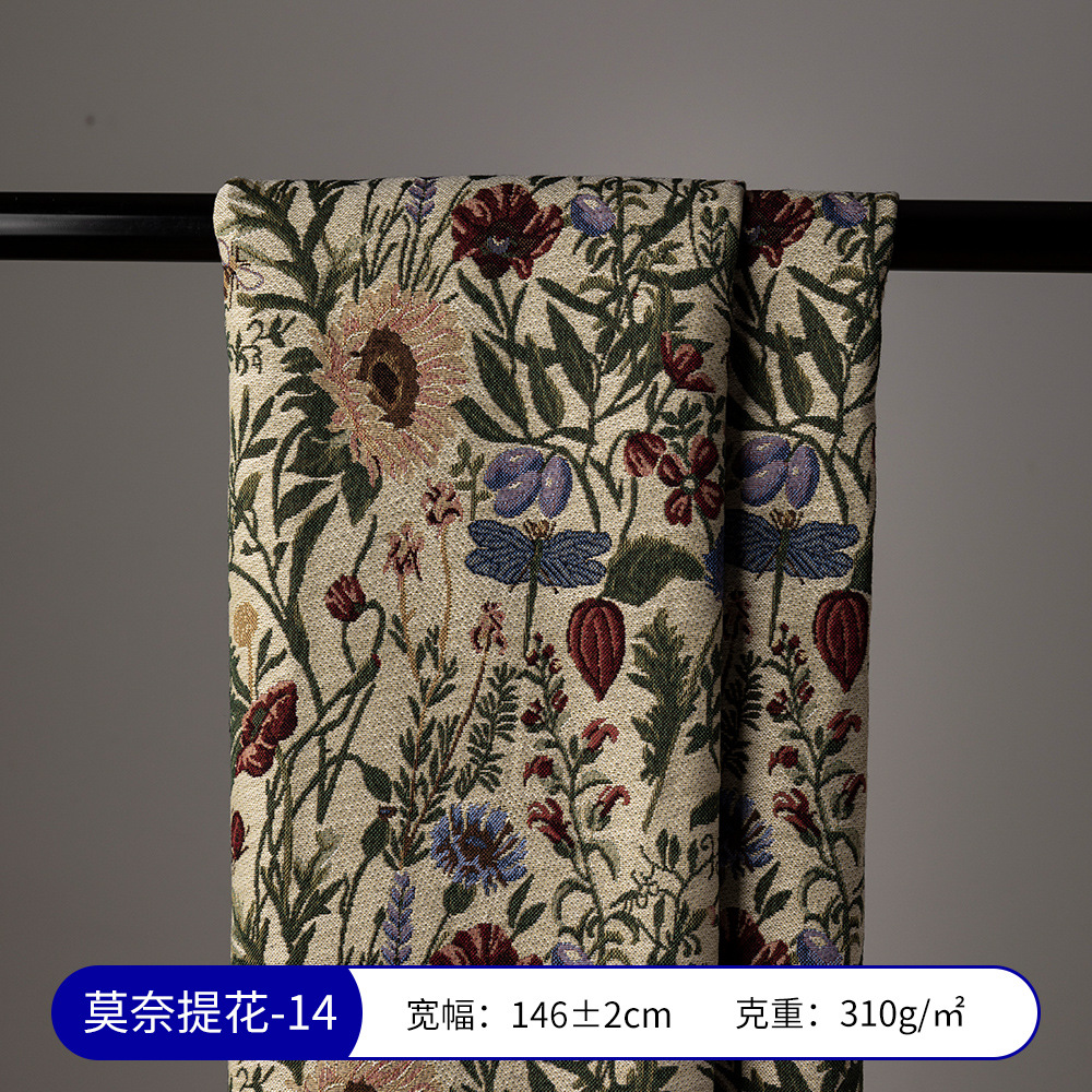 Picture of Monet Oil Painting Jacquard Fabric Handmade DIY Tablecloth Pillow Bag Skirt Clothing Designer Fabric Sofa Fabric
