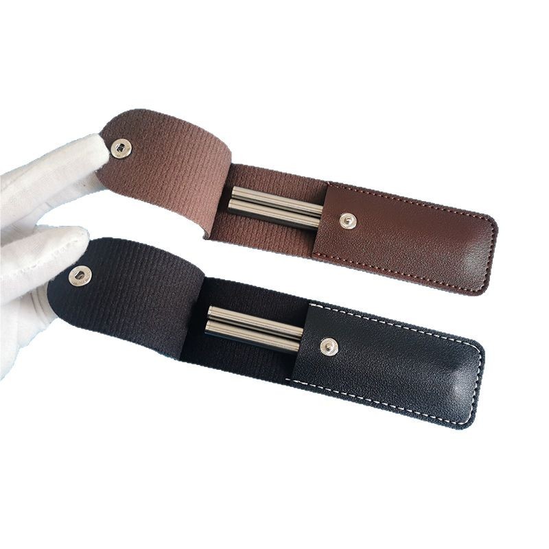 Picture of Factory wholesale folding chopsticks storage case outdoor chopsticks PU leather case portable retractable chopsticks leather protective case
