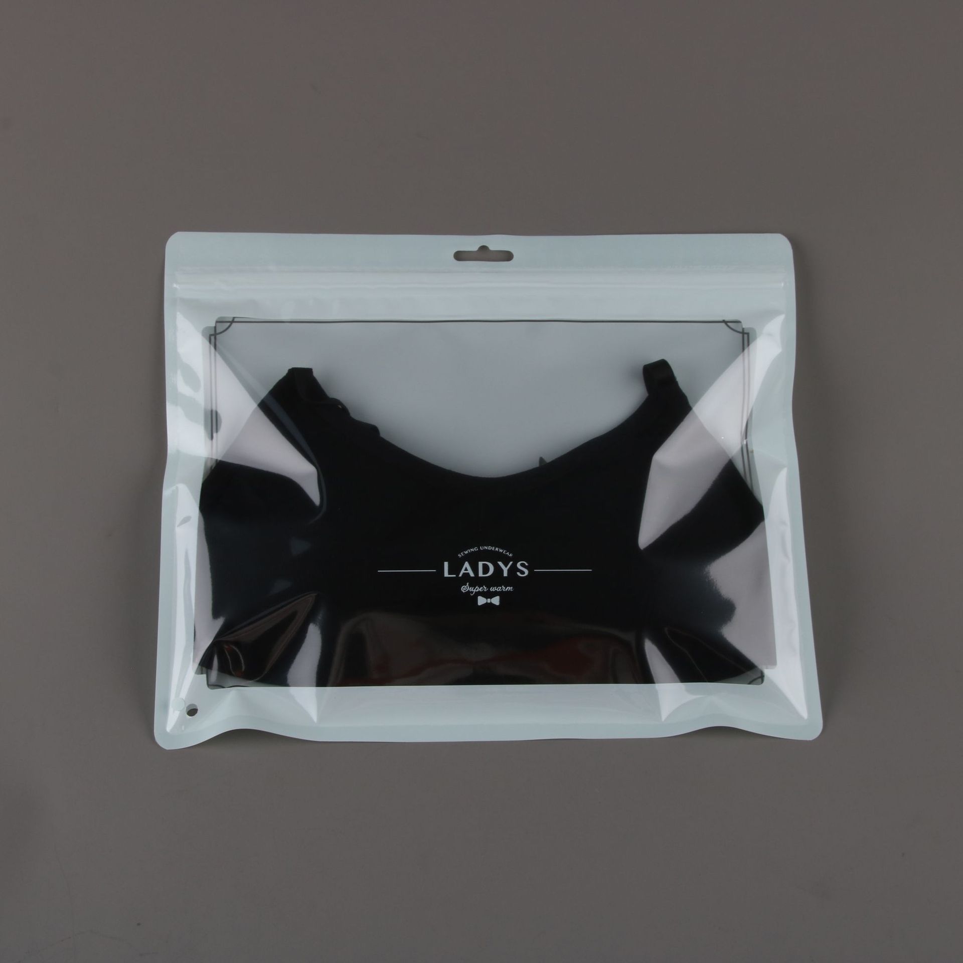 Picture of Clothing zipper bag bra underwear bag yoga clothes packaging bag wholesale plastic Ziplock bag frosted transparent in stock