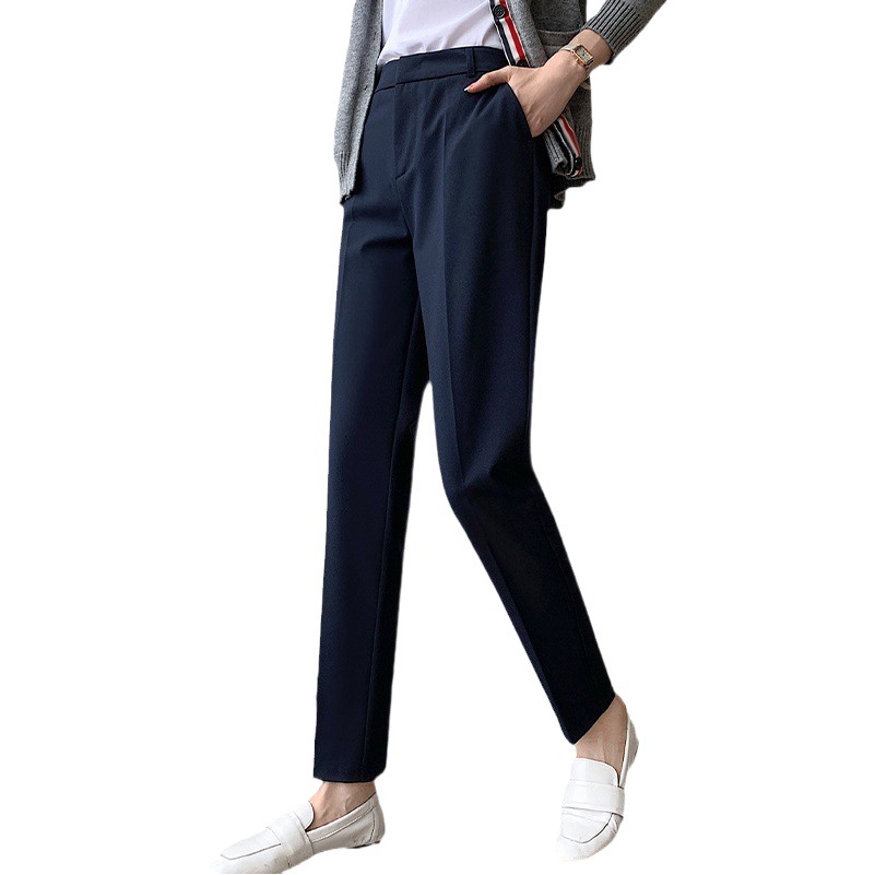 Suit Pants for Women Tr Material High Waist Draped Slimming Look Spring, Summer and Autumn Straight Casual Pants Smart Pants Cigarette Pants Versatile