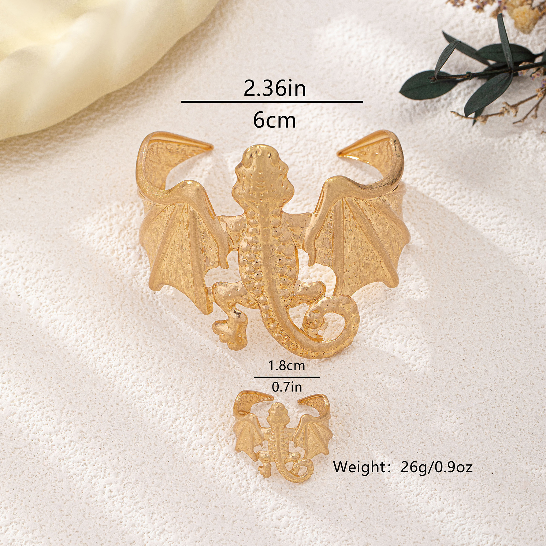 Picture of Cross-border Hot Personality Exaggerated Creative Bat Bracelet Ring suit Suitable for Women's Party Wear