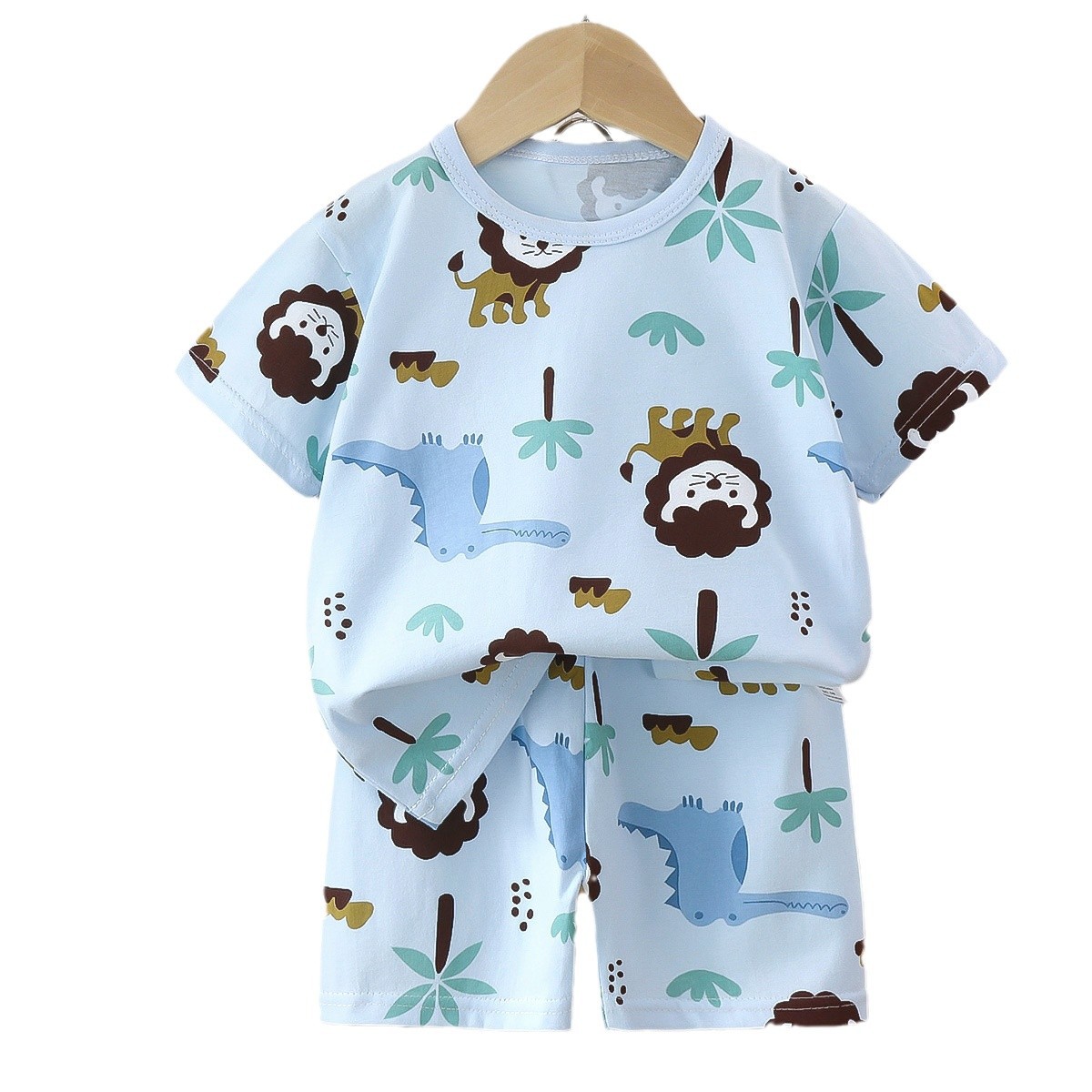 Picture of Children's Short-Sleeved Suit Pure Cotton Summer New Baby Boy Summer T-Shirt Girl Clothing Thin Kidsren's Clothing Carefully Selected