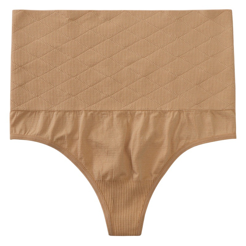 European and American Foreign trade high waist belly contracting hip lifting pants waist shaping thong seamless body shaping plus size high elastic triangle T pants