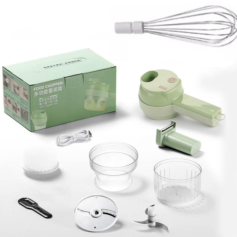 Picture of Gatling Vegetable Cutter New Multi-functional Household Slicing Artifact Storm Electric Garlic Stamping Supplemental Handheld Cooking Machine